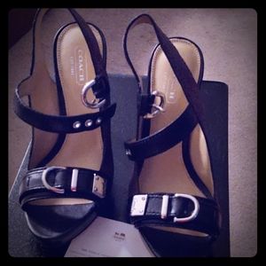 The Coach open toe pumps